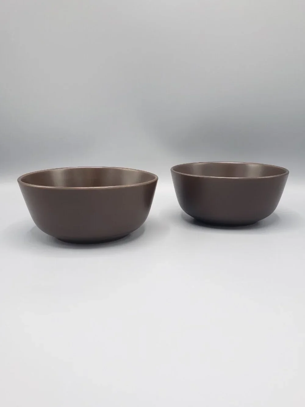 Set of 2 IKEA Dinera 12011 Matte Brown Round Cereal Soup Bowls 5-3/4